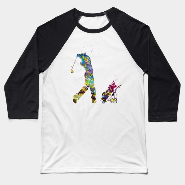 Man golfer Baseball T-Shirt by erzebeth